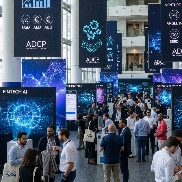 Global entrepreneurs at Abu Dhabi Global Market discussing co-investment opportunities