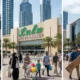 Expats shopping at budget grocery and furniture stores in Dubai like Union Coop, Lulu, IKEA, and Dragon Mart