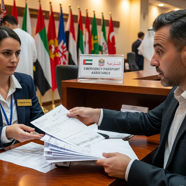Dubai expat at consulate seeking help for lost passport