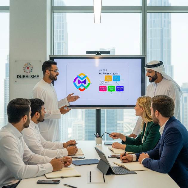 Entrepreneur receiving guidance at Dubai SME office in Dubai