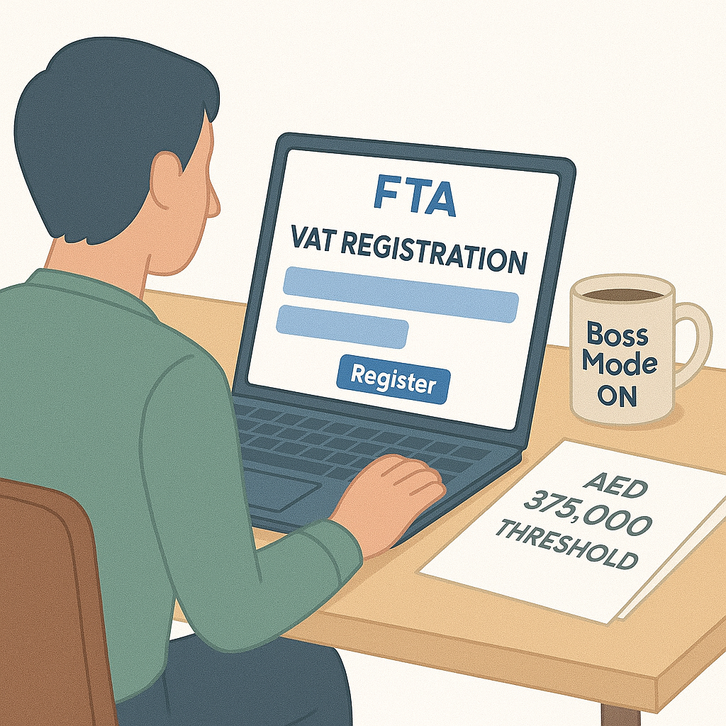 Freelancer registering for UAE VAT on FTA portal with documents
