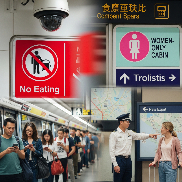 Dubai public transport etiquette and safety signage