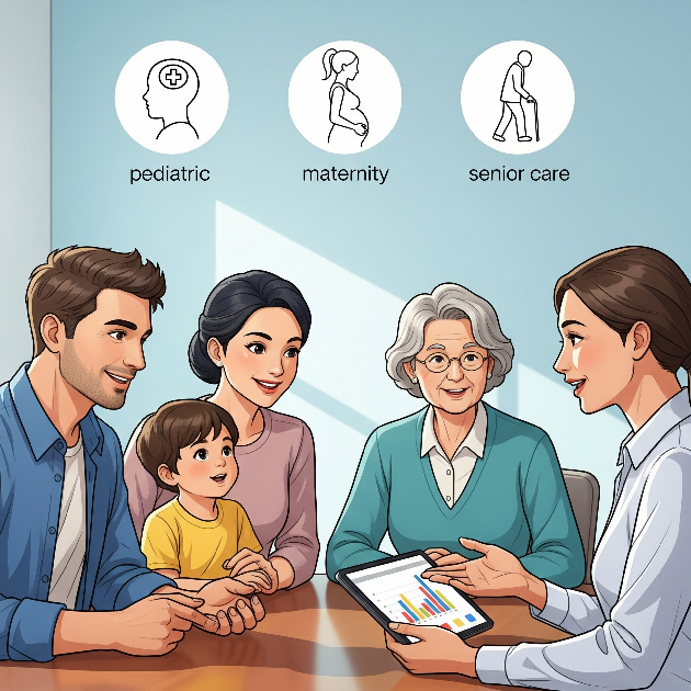 Expat family choosing a health insurance plan in Dubai