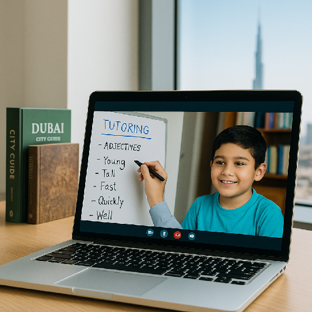 Online tutor teaching expats in Dubai