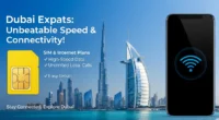 Featured image showing Dubai skyline with SIM card and smartphone for fast internet plans