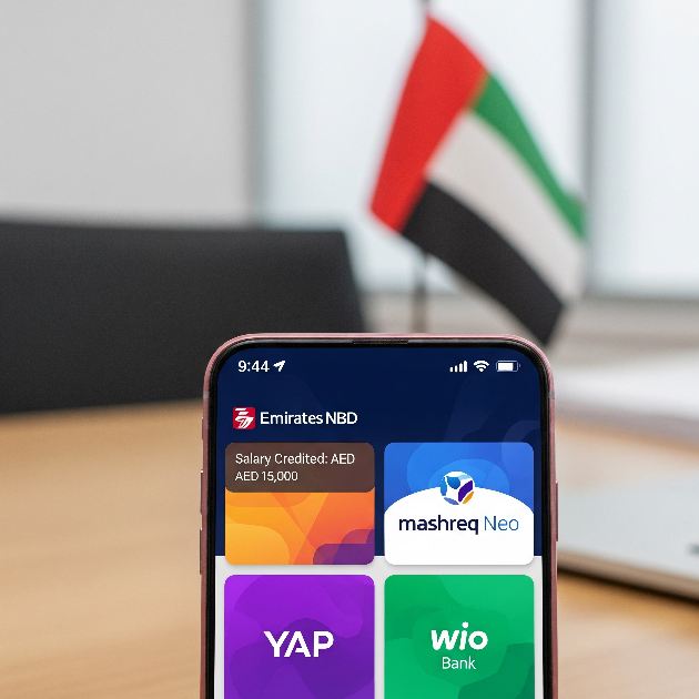 Best UAE Banks for Expats – Payroll System & SetupUAE mobile banking apps showing salary credit notification