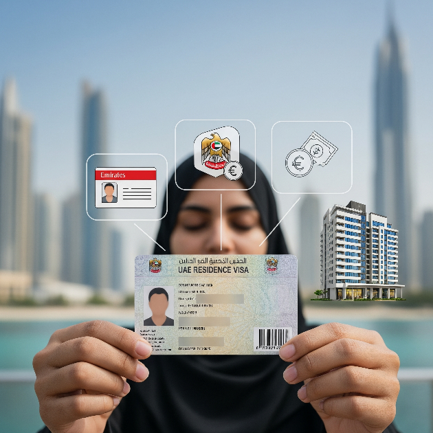 UAE visa types for expats with icons and descriptions